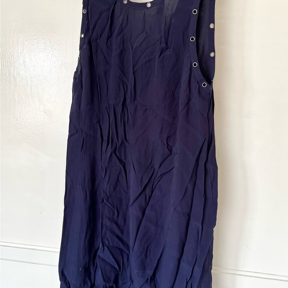 ASTR Navy Sleeveless Dress with Grommet Details